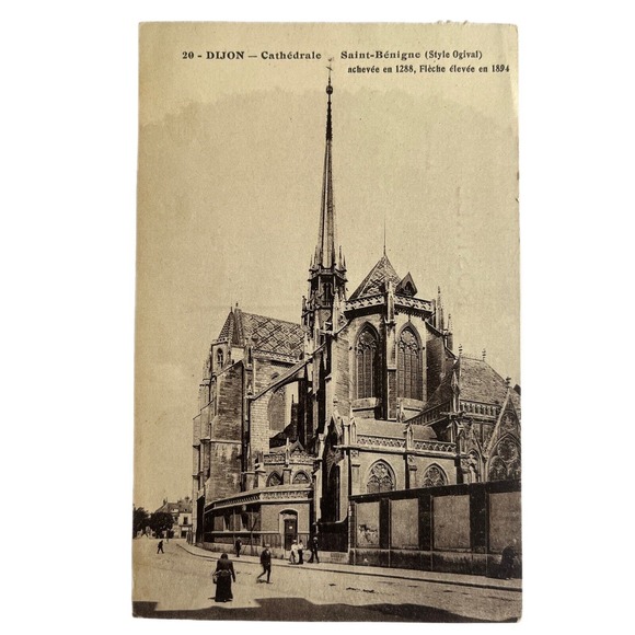 Atq Early 1900s RPPC Postcard Carte Postale Dijon FR Saint Benignus Cathedral - Picture 2 of 6